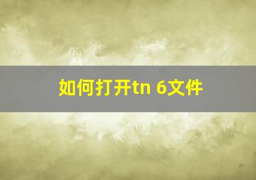 如何打开tn 6文件